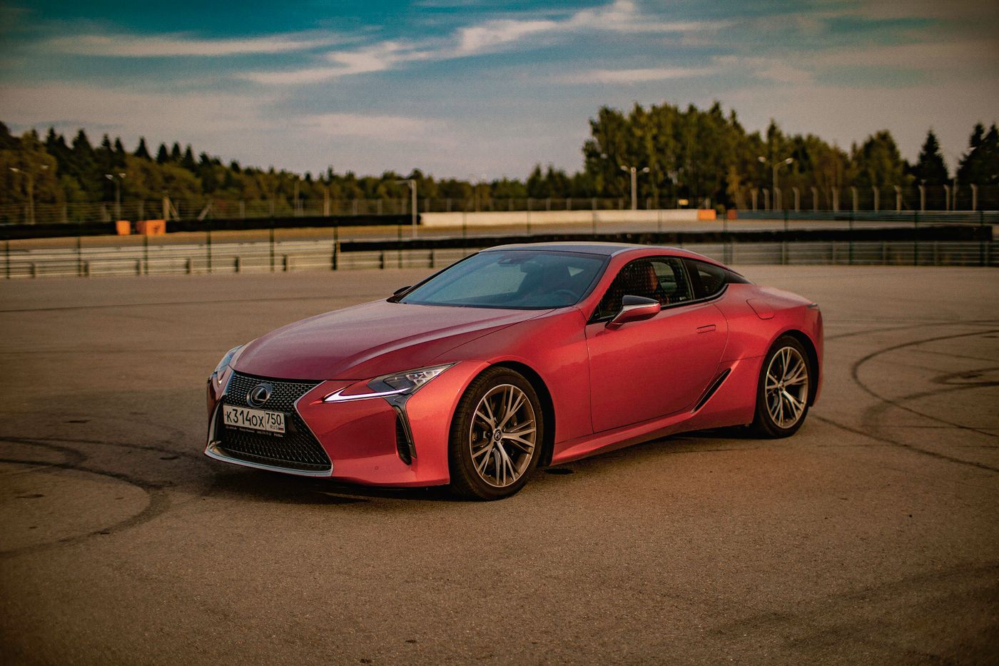 Lexus LC 500 under showroom lighting